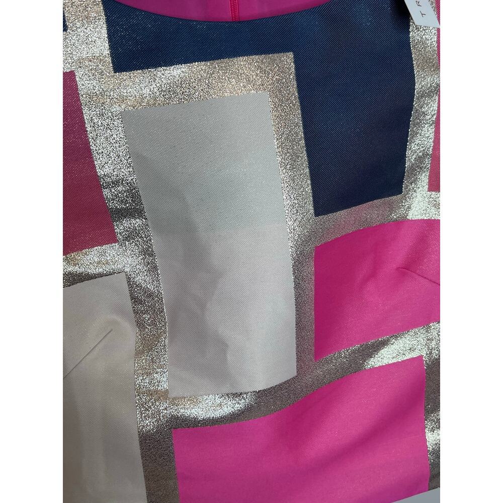 Trina Turk Cayley 2 Top Size 6 Metallic Geometric Print Sleeveless NWT - Picture 3 of 7